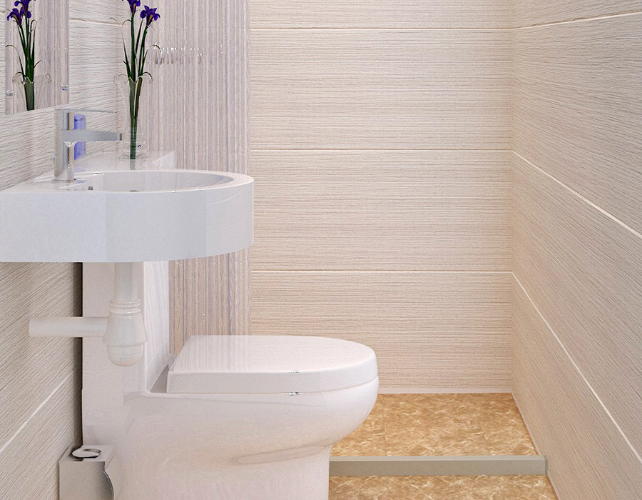 Baño modular de hotel con construcción completa de paneles de fibra de resina PEC