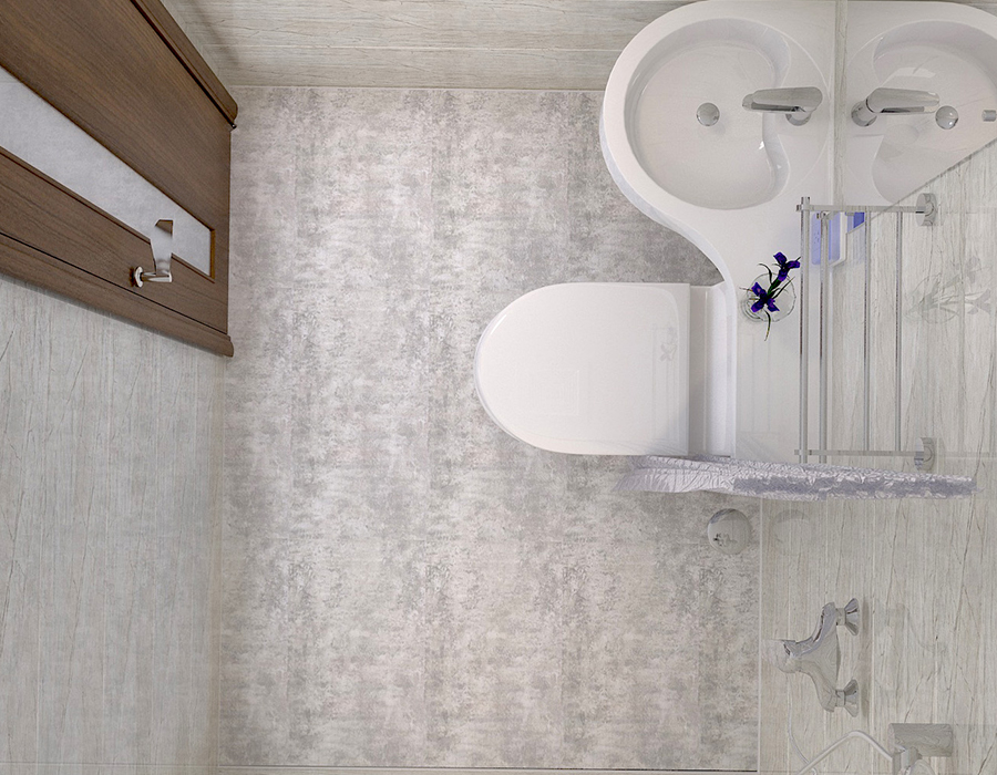 Baño modular integrado para residencias de ancianos