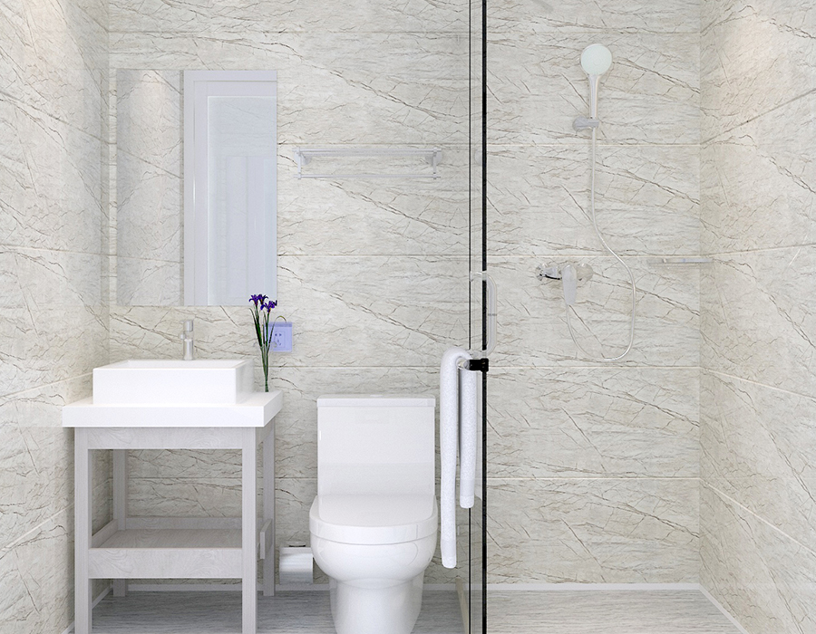 Baño modular con construcción de panel completo para una instalación rápida