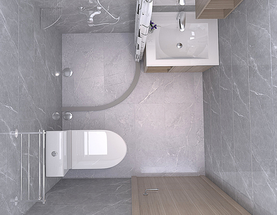 Unidad de baño integrada para apartamento con panel de fibra de resina PEC