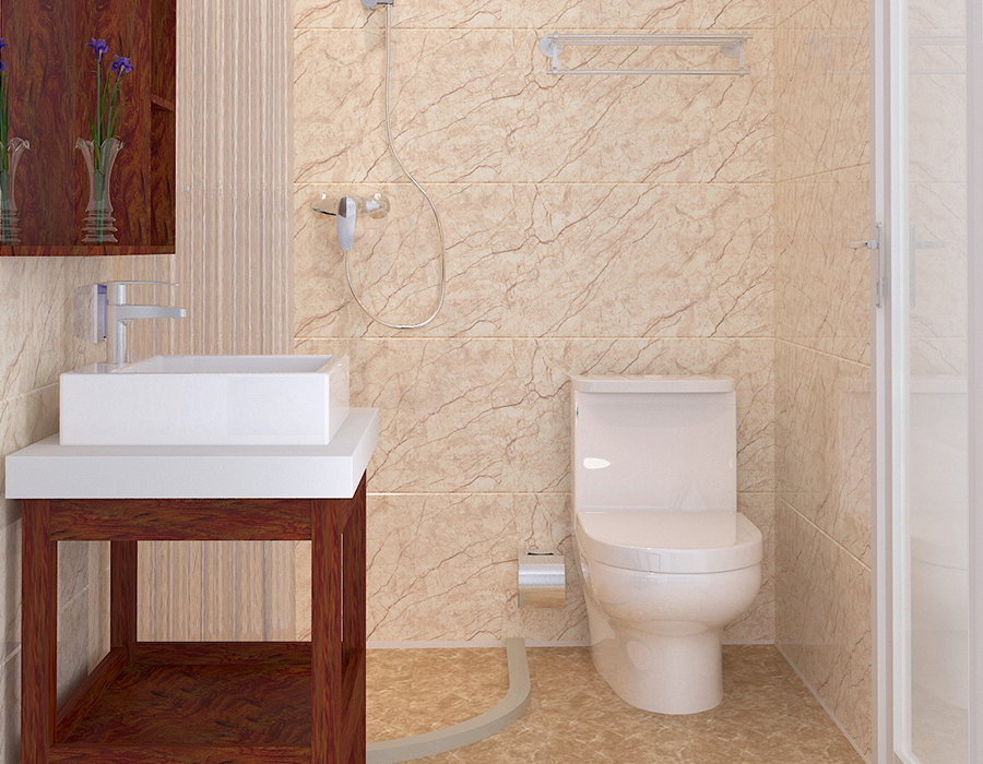 Baño modular de instalación rápida con paneles interiores de fibra de resina PEC