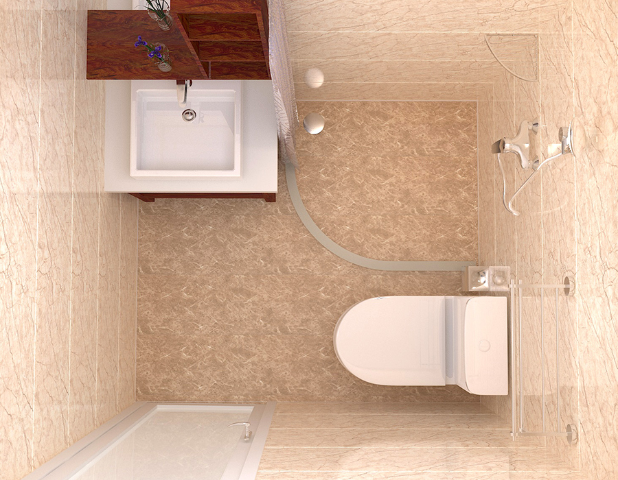 Baño modular de instalación rápida con paneles interiores de fibra de resina PEC