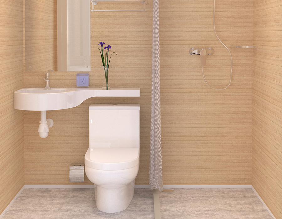Baño modular de fibra de resina PEC de paneles completos