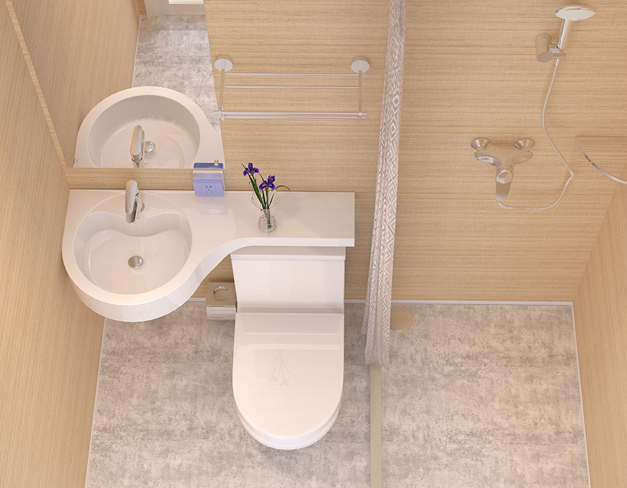 Baño modular de fibra de resina PEC de paneles completos