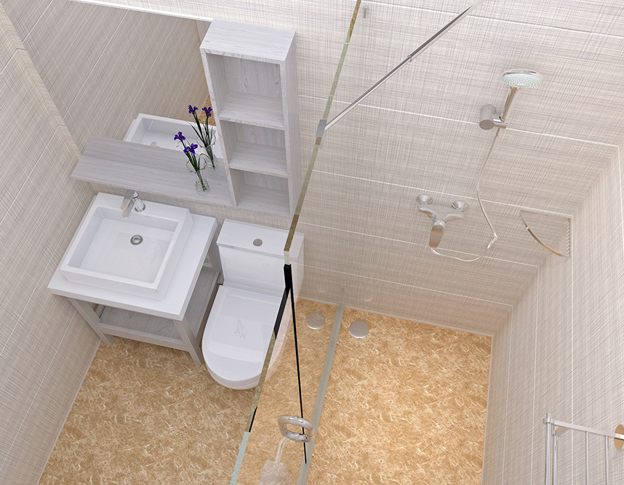 Unidad de baño prefabricada para dormitorio con sistema completo de paneles de fibra de resina PEC