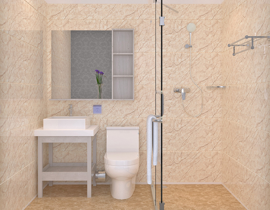 Unidad de baño prefabricada para dormitorio con sistema completo de paneles de fibra de resina PEC