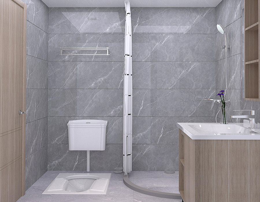 Unidad de baño integrada para apartamento con panel de fibra de resina PEC