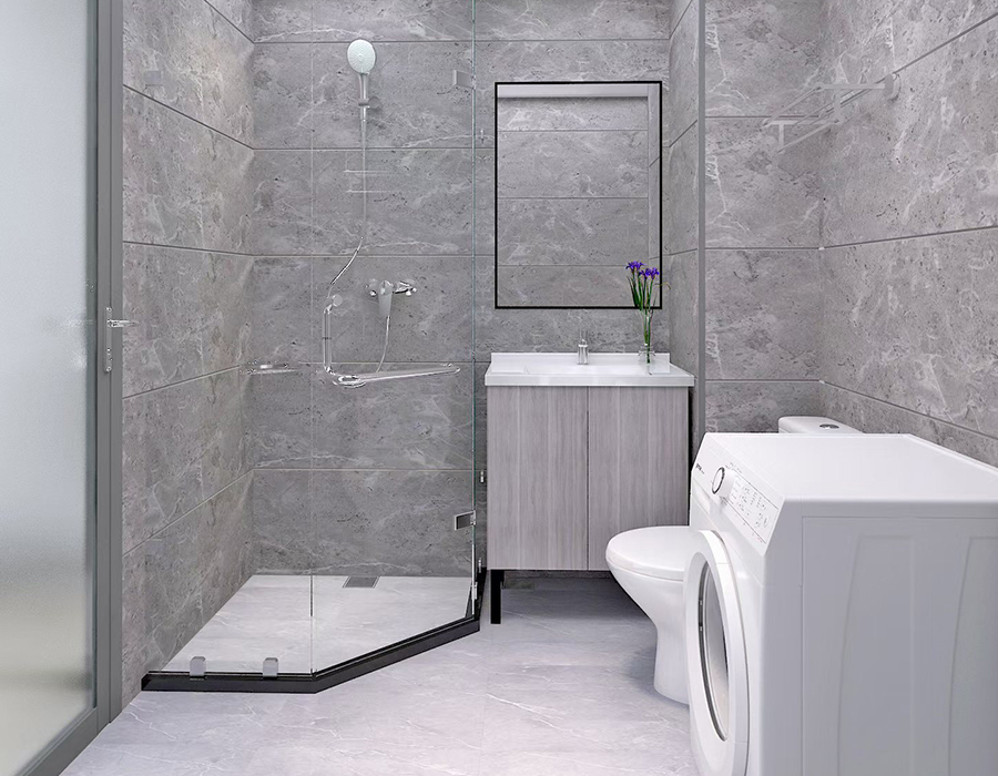 Unidad de baño de hotel prefabricada con base de cerámica suave RTM con paneles de fibra de resina