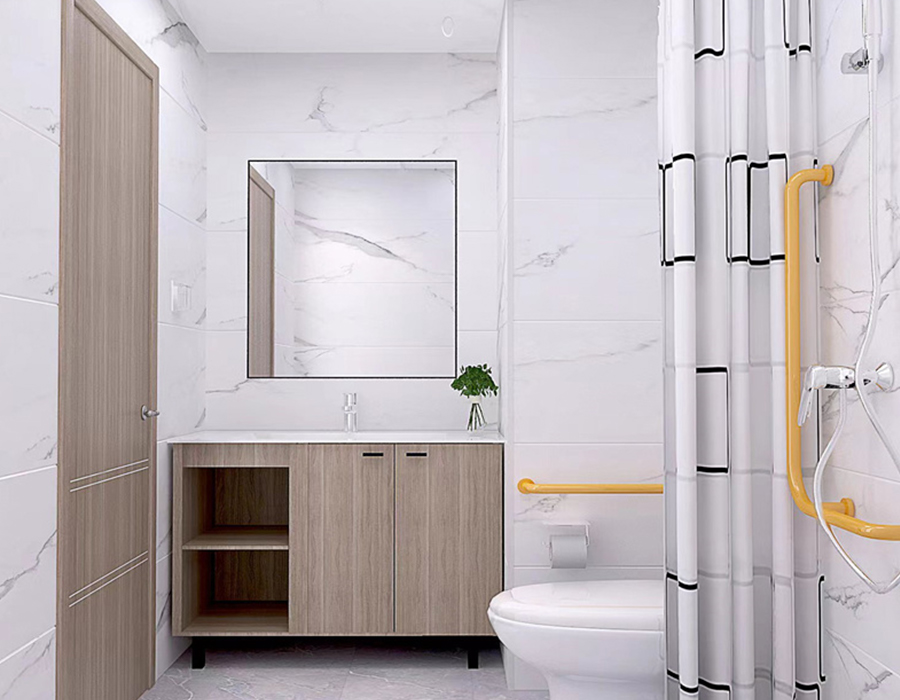 Baño modular de fibra de resina PEC de paneles completos