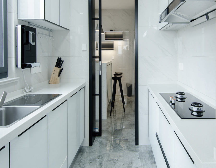 Unidades de cocina modulares prefabricadas de azulejos de cerámica