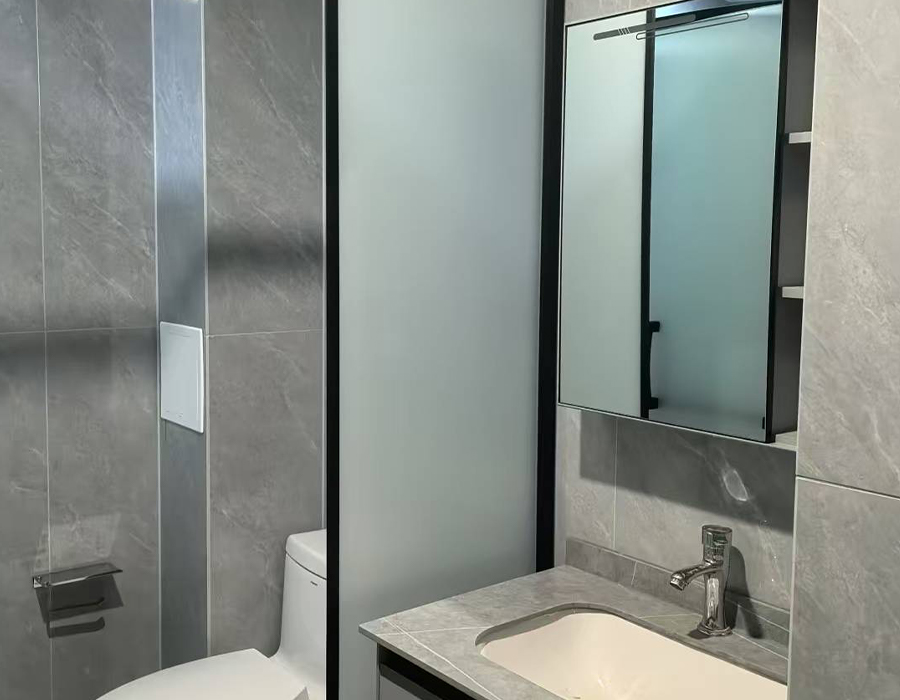 Vainas de baño prefabricadas con superficie de losa de roca de baldosas de cerámica
