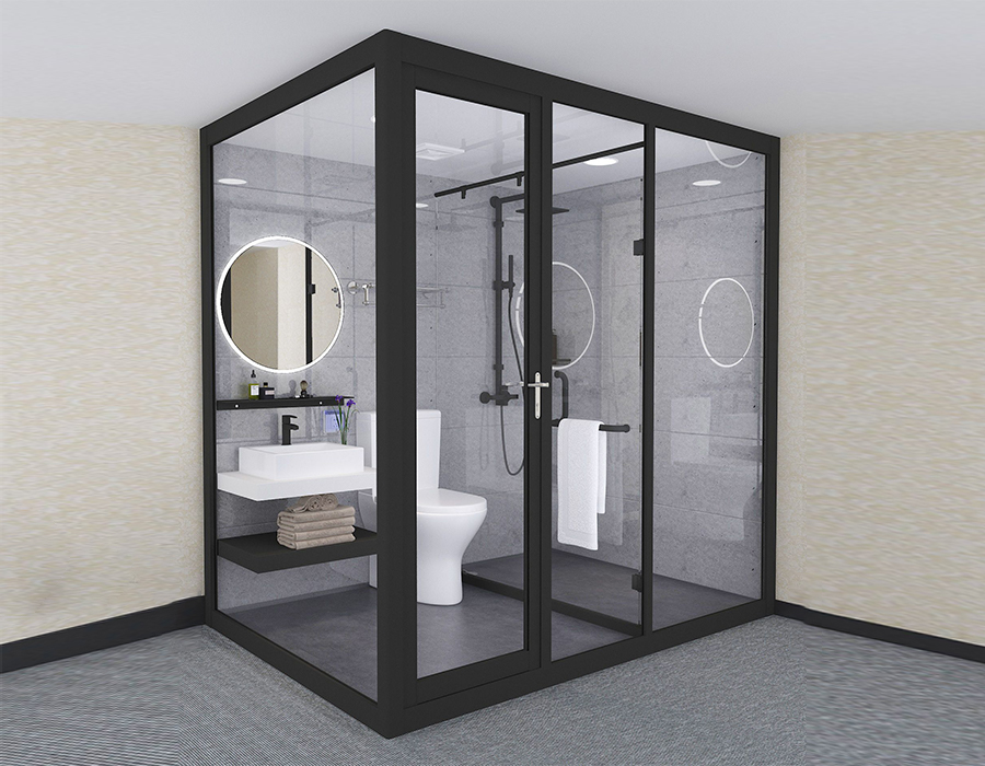 Baño de montaje de vidrio de pared exterior