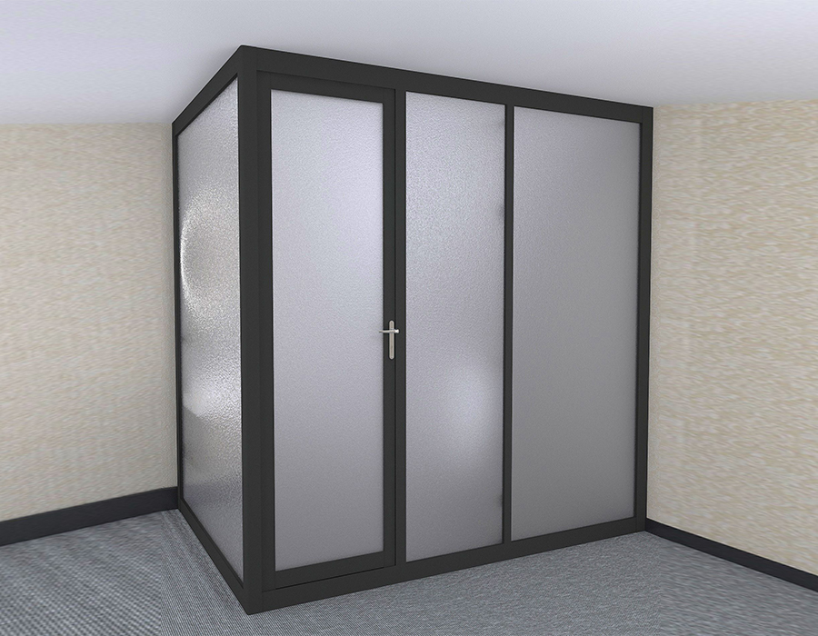 Baño de montaje de vidrio de pared exterior